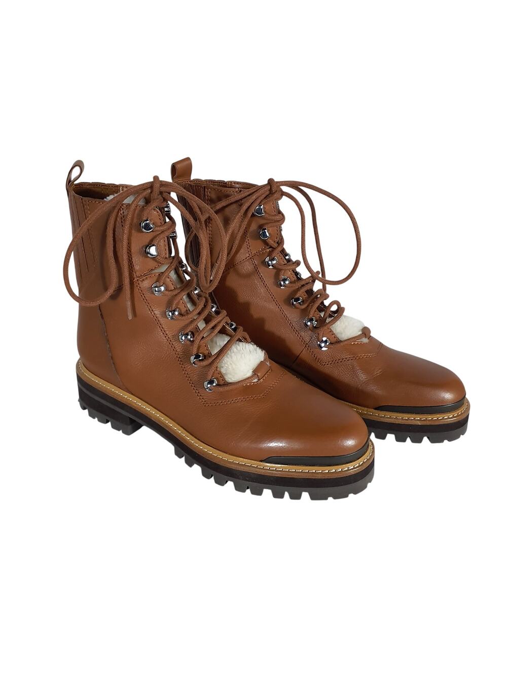 Marc Fisher Ltd Shearling Brown Izzie Lace Up Boots Size 9 m